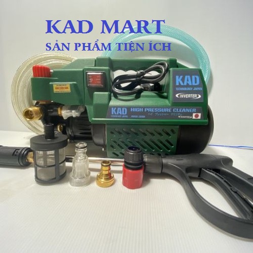 Máy rửa xe KAD JAPAN cục mạnh Máy xịt rửa áp lực cao dùng cho gia đình Dây đồng 100% Điều chỉnh áp lực phun xịt trên thân máy và trên vòi phun, Phù hợp cho mọi công việc.