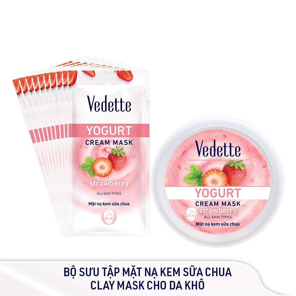 Bộ sưu tập mặt nạ kem sữa chua Vedette Clay Mask cho da khô