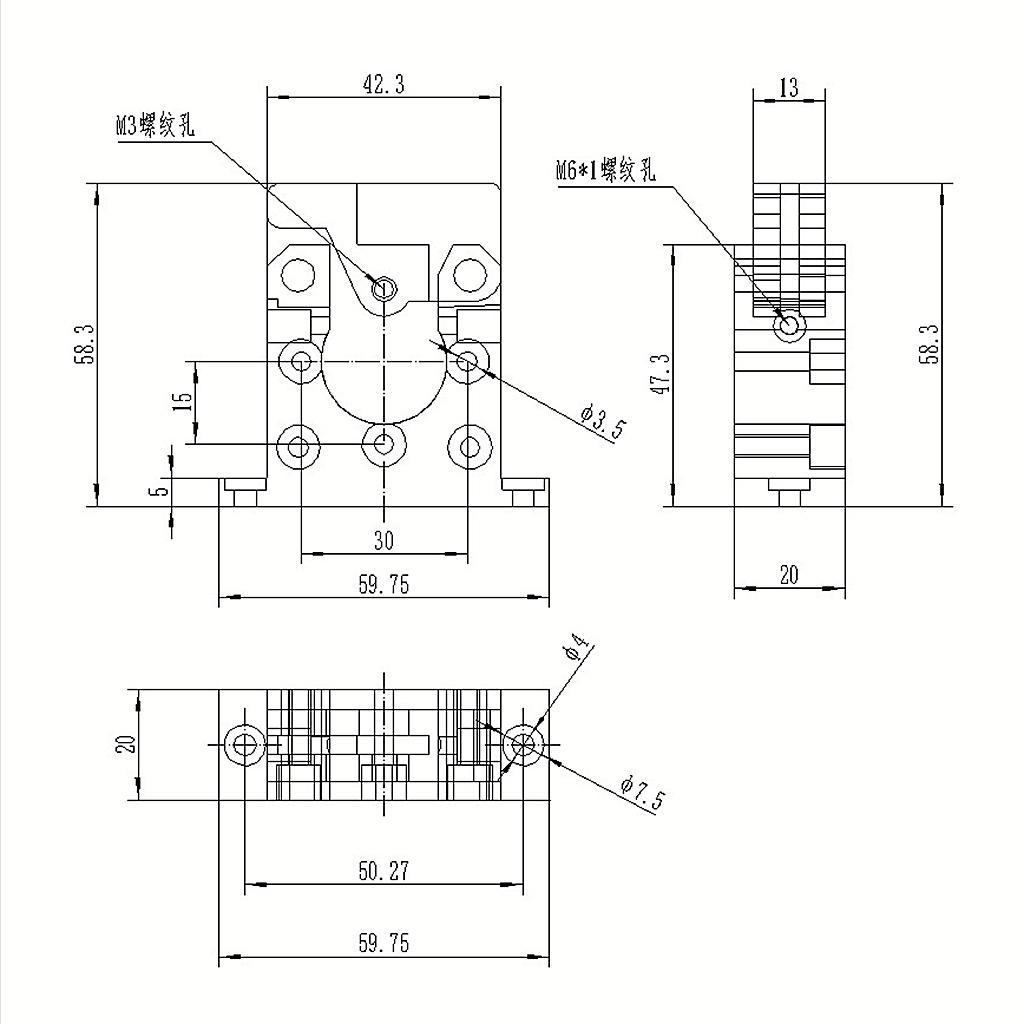 Aluminum Remote Extruder Left 5mm for 42 Stepping Motor 1.75mm 3D Printer