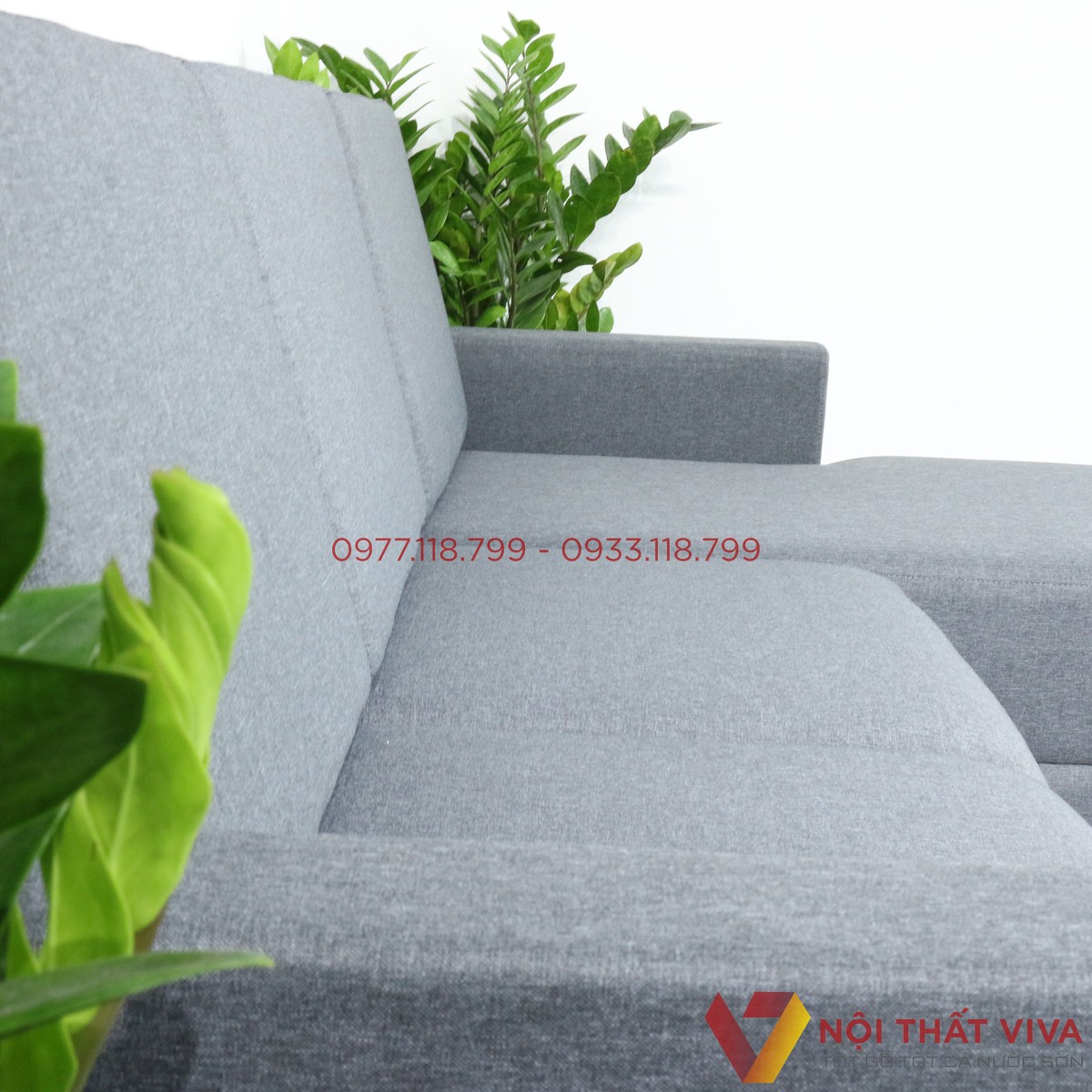 Bộ Sofa Góc Chữ L Bọc Nỉ Gọn Đẹp Hiện Đại Giá Rẻ