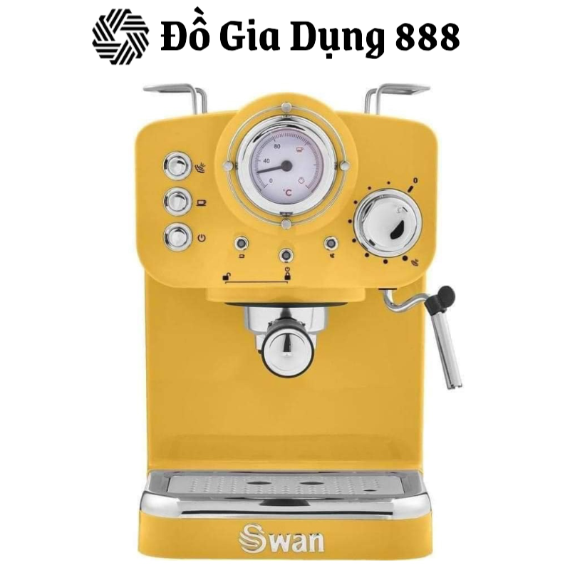 Máy Pha Cà Phê Swan Retro Espresso, Swan Coffee Maker, Máy Pha Cafe, Espresso, Cappuccino, 15 Bar, Nhập Đức