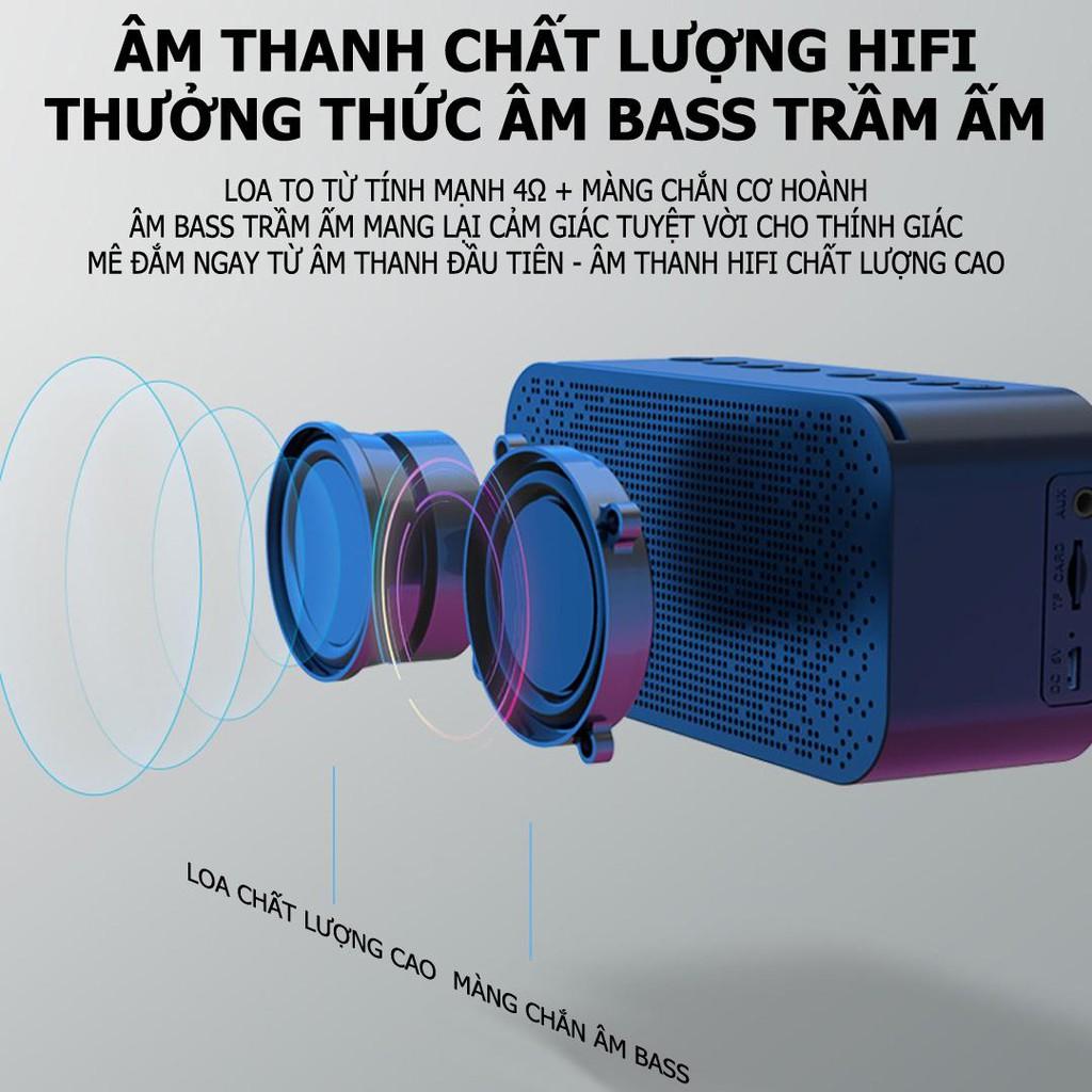 Loa bluetooth đồng hồ Yoking D88 mini không dây nghe nhạc làm đèn ngủ màn hình soi gương âm thanh lớn hàng chính hãng