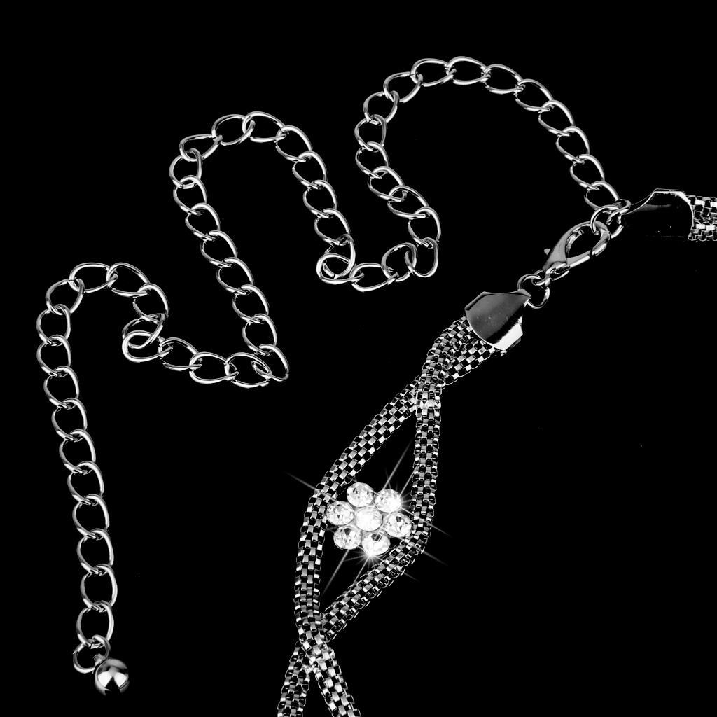 2pcs Rhinestone Women Chain Belt Skinny Waist Belt for Wedding Bridal Dress
