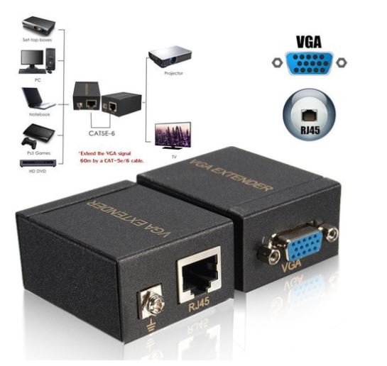 Kéo Dài Tín Hiệu VGA 60m Sang Cáp Mạng RJ45