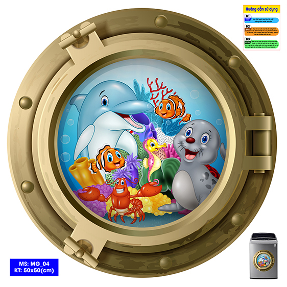 Decal trang trí máy giặt số 4