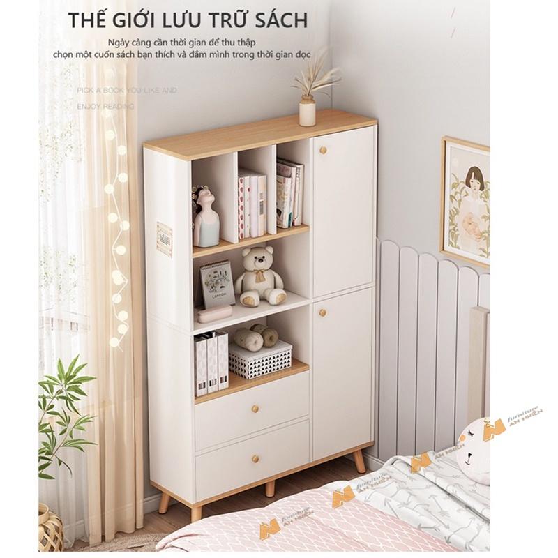 Made in VN Tủ sách kết hợp tủ để đồ cho bé tiện lợi gỗ mdf 17mm công ty Mộc Phát độ bền trên 30 năm A025