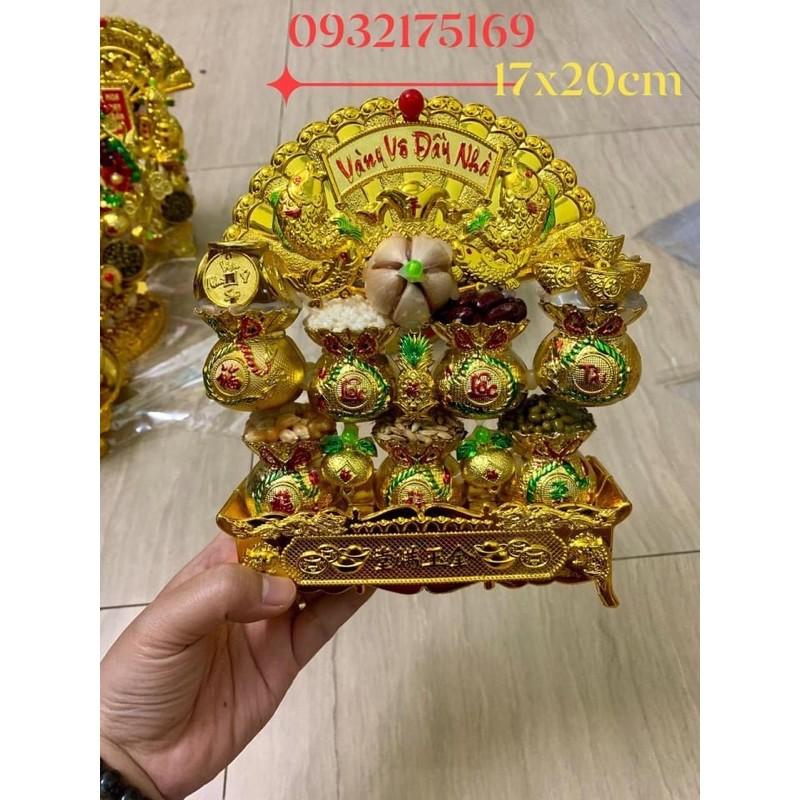 Khay tỏi ngũ đậu- Quạt vàng chiêu tài lộc