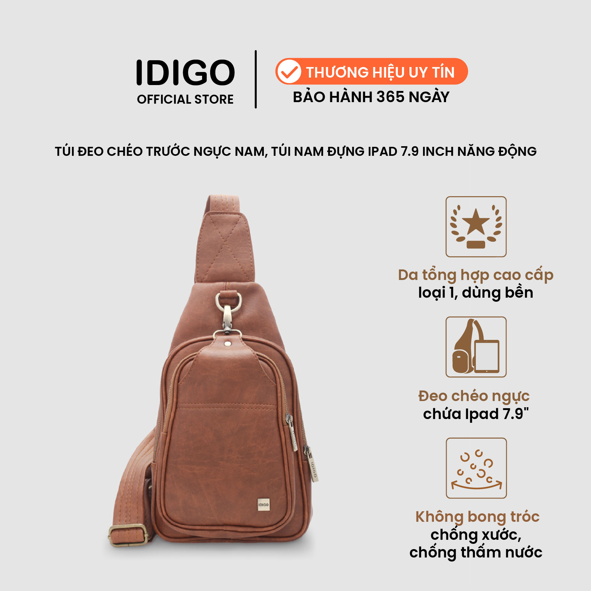 Túi đeo nam IDIGO MB2-405-52 Màu