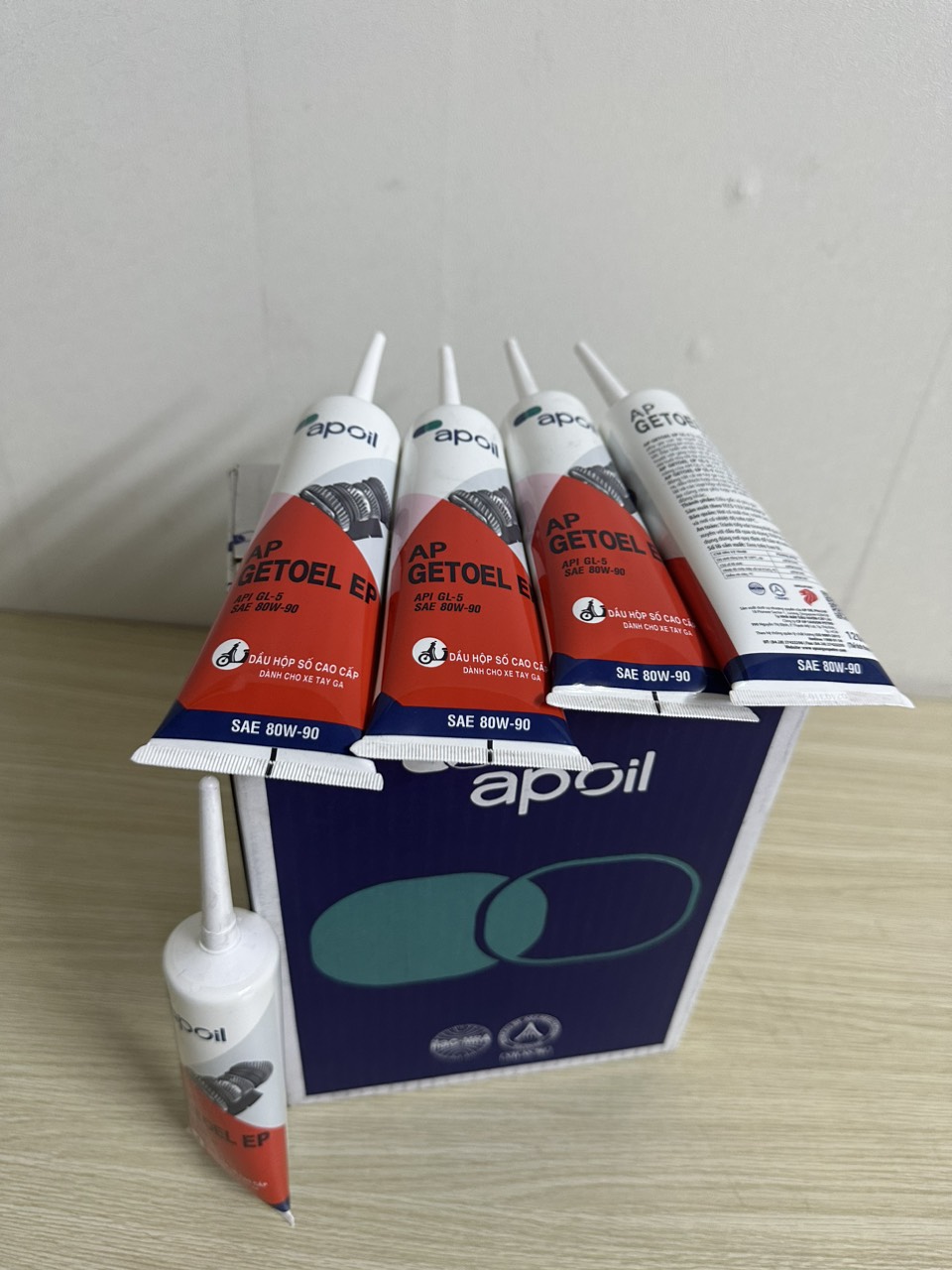 Tuýp nhớt hộp số giá sỉ cho tiệm sửa xe, rửa xe hộp số xe ga AP OIL - AP Getoel EP GL5 80W-90_Dung tích 120ml [giá sỉ