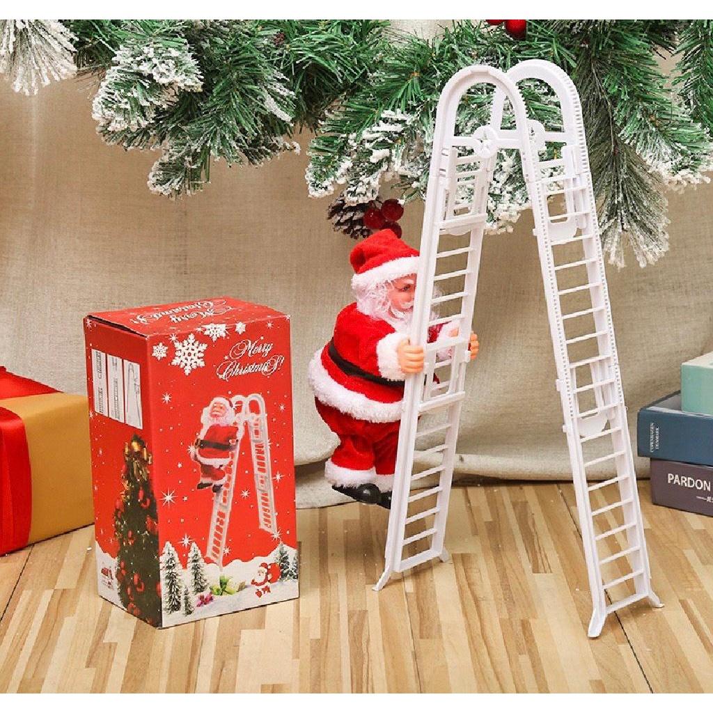 TẶNG PIN Đồ chơi ông già NOEL leo thang gập quà tặng giáng sinh hoặc phụ kiện trang trí Noel ngày lễ giáng sinh