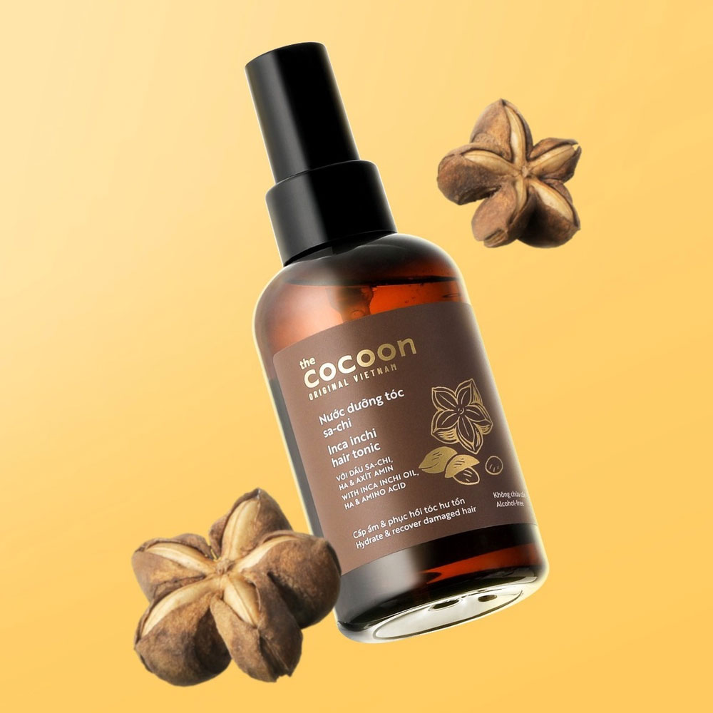 Nước dưỡng tóc Sa-chi Cocoon giúp cấp ẩm và phục hồi hư tổn 140ml từ tinh dầu sachi và HA