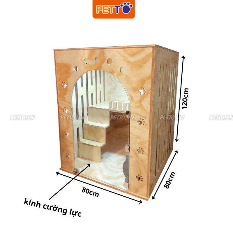Tủ mèo - tủ nuôi mèo bằng gỗ CAO CẤP kết hợp hệ thống ĐÈN LED thiết kế bắt mắt, xinh xắn BẢO HÀNH 1 NĂM CC006