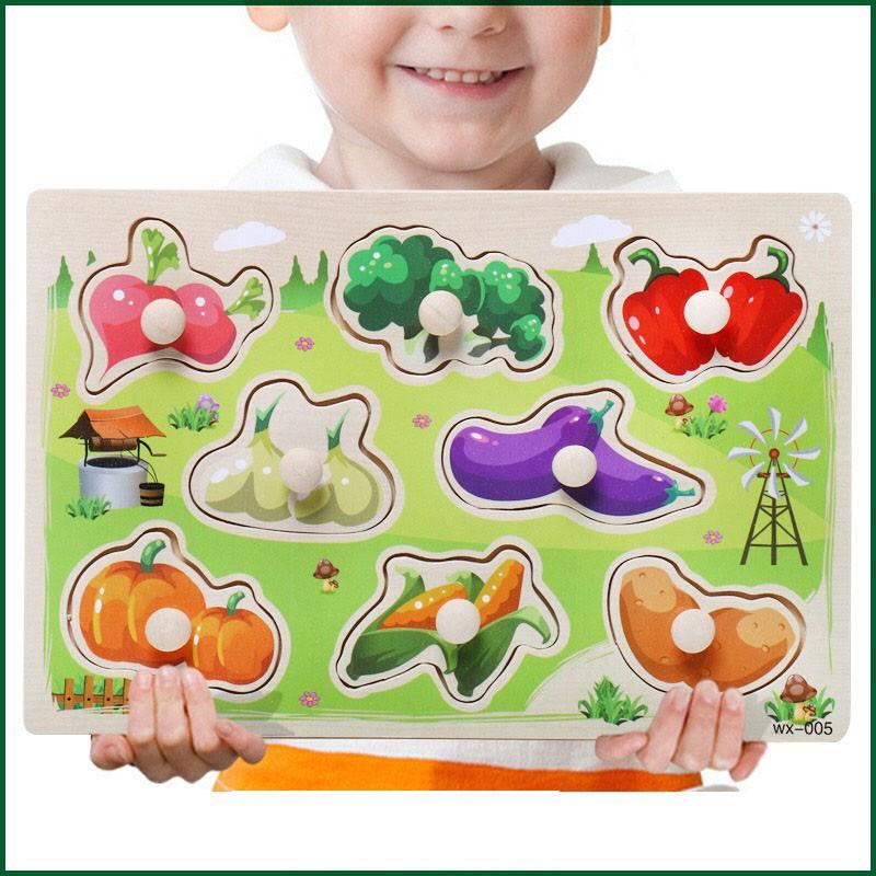 Bảng Ghép Hình Có Núm Phát Triển Tư Duy Cho Trẻ 15x20cm