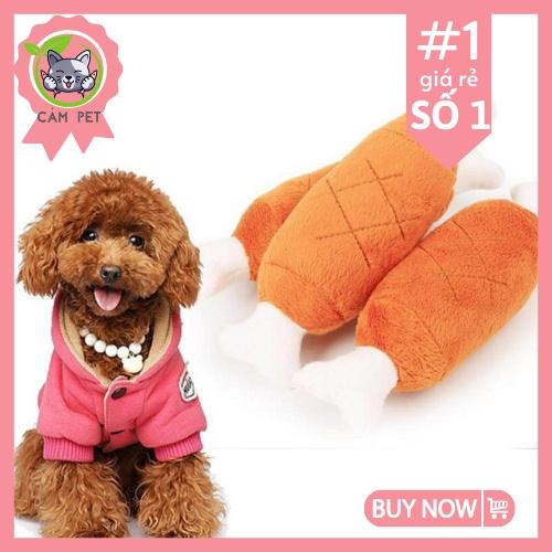 Đồ Chơi Chó Mèo - Đùi Gà đồ chơi nhồi bông dễ thương cho thú cưng