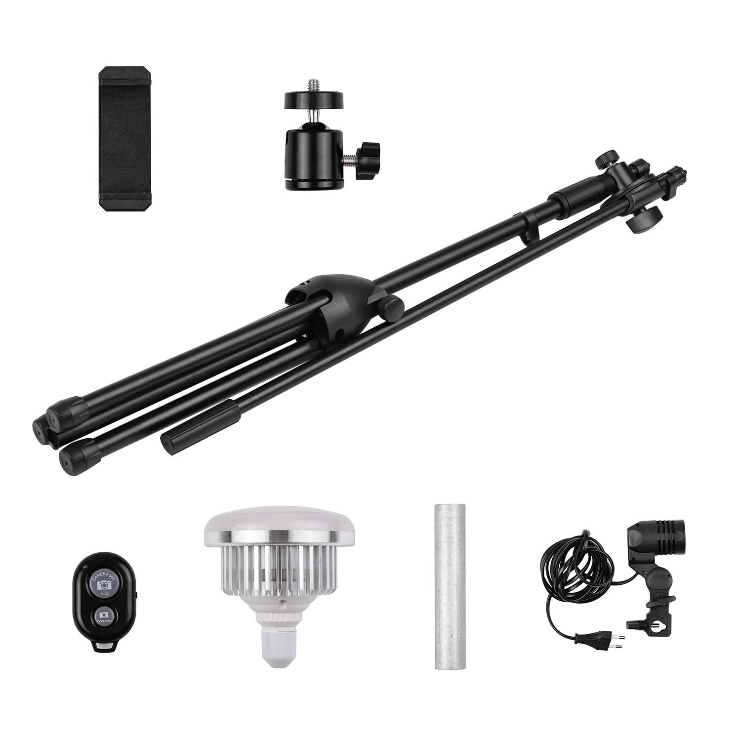 Bộ chân đế ánh sáng chụp ảnh chuyên nghiệp 140cm / 4,6ft có thể điều chỉnh độ cao có thể điều chỉnh bằng hợp kim nhôm bền Màu đen - Phích cắm của Hoa Kỳ