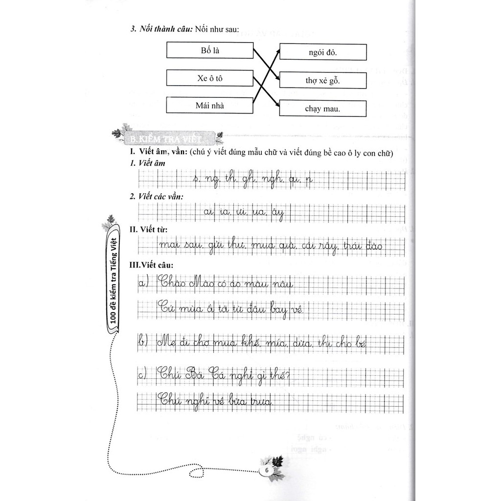Sách - 100 Đề Kiểm Tra Tiếng Việt Lớp 1 Tập 1