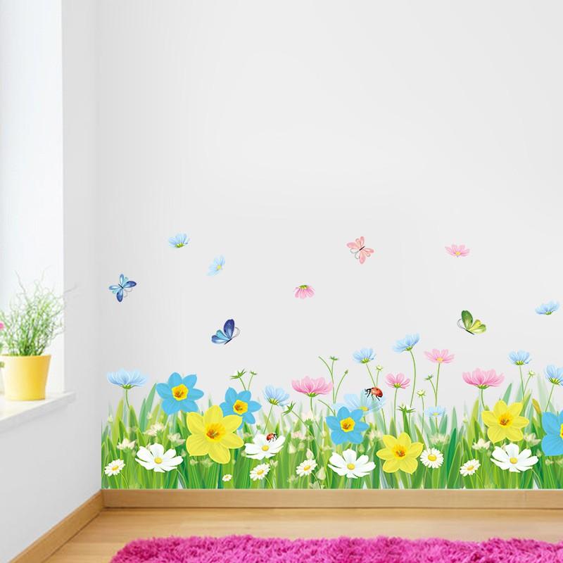 Decal dán tường vườn hoa xinh xắn 04