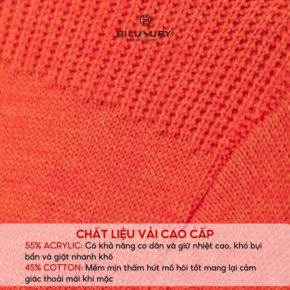 Áo len cổ lọ Biluxury  phom slimfit ôm vừa người tôn dáng cổ tròn basic khỏe khoắn 5ALRB001CAM