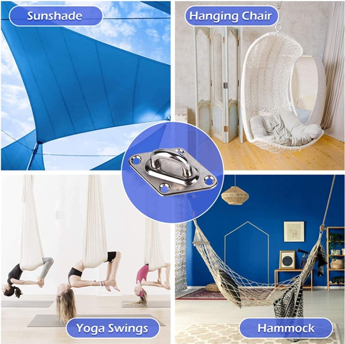 Móc Treo Trần, Móc Treo Ghế, Tải Trọng 450kg, Inox 304, Dùng Cho Bê Tông, Võng, Yoga