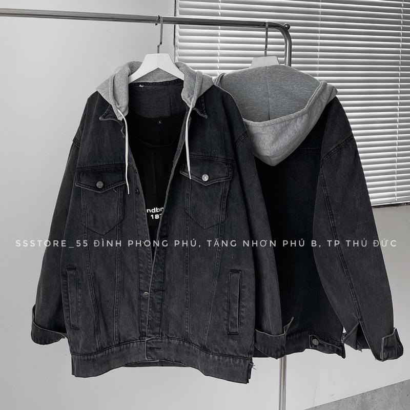 Áo khoác jeans có nón form rộng unisex nam nữ