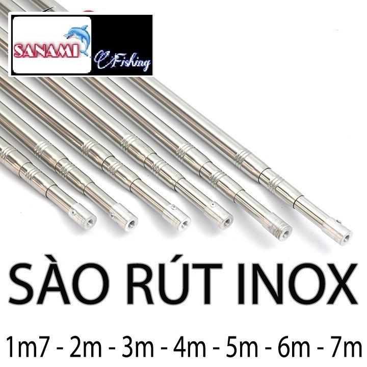 Sào Cá INOX Đa Năng Sào Chim Sào Phơi Đồ Đủ Size Chuyên Bẫy Chim Làm Cán Vợt,Cán Liềm 4m đến 7m S-1