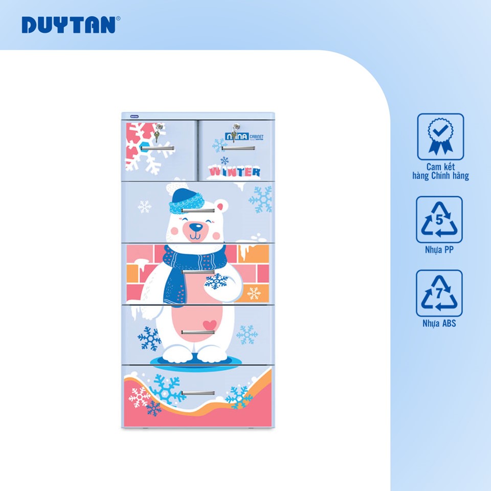 Tủ nhựa Duy Tân Mina Baby-L 5 ngăn trẻ trung, tiện lợi