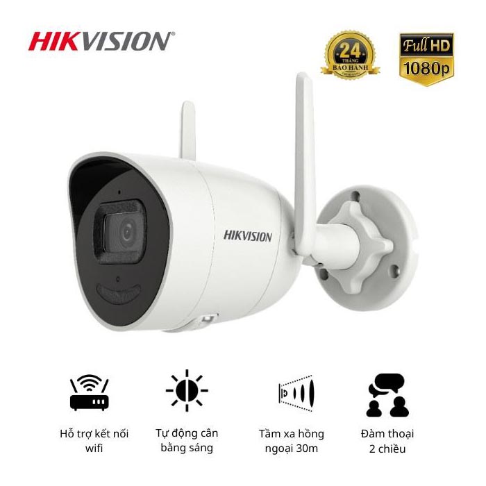 Camera IP WIFI DS-2CD2021G1-IW Hikvision Ngoài Trời 2MP - Hàng chính hãng