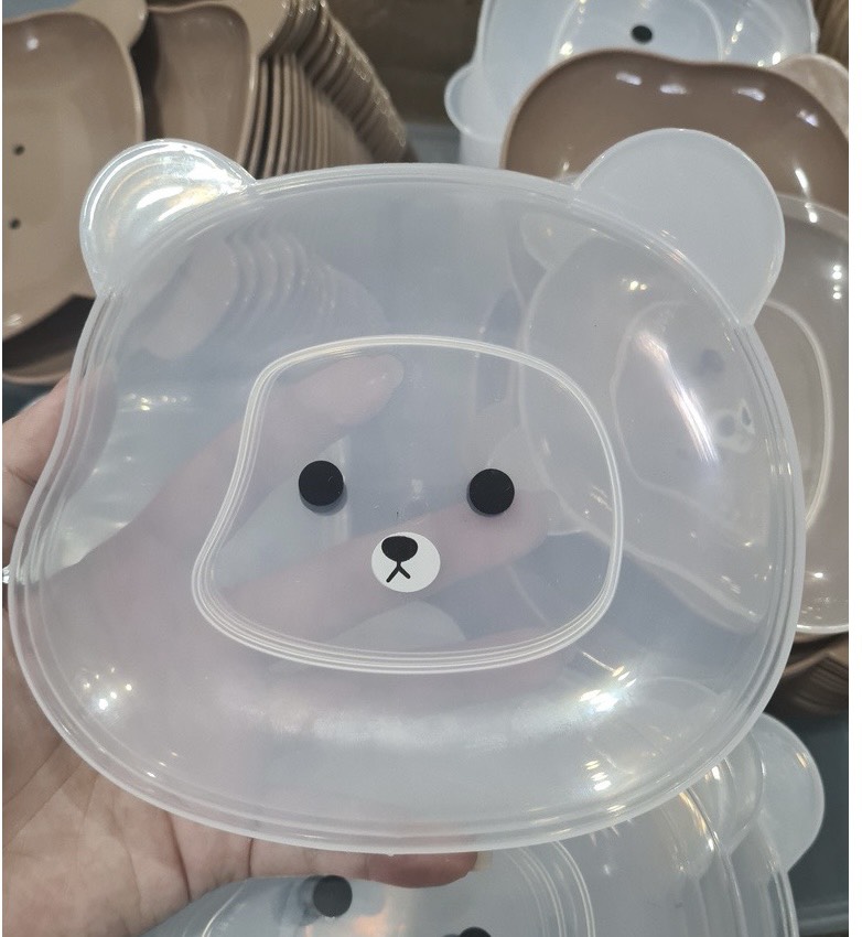 Đĩa Đựng Đồ Ăn Vặt Loại Dày Hình Gấu Dễ Thương