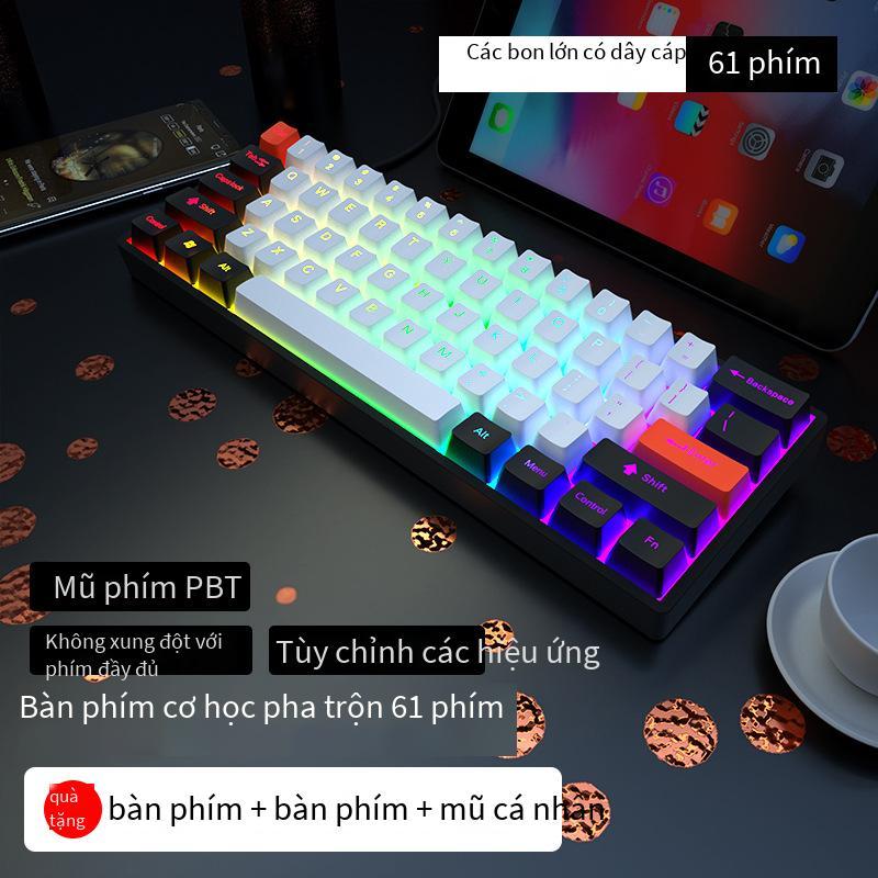 Khuyến mại áp dụng cho Bàn phím cơ 61 phím có dây không dây bluetooth ba chế độ trục xanh đỏ trục đen trà trục máy tính bảng iPad mini 68