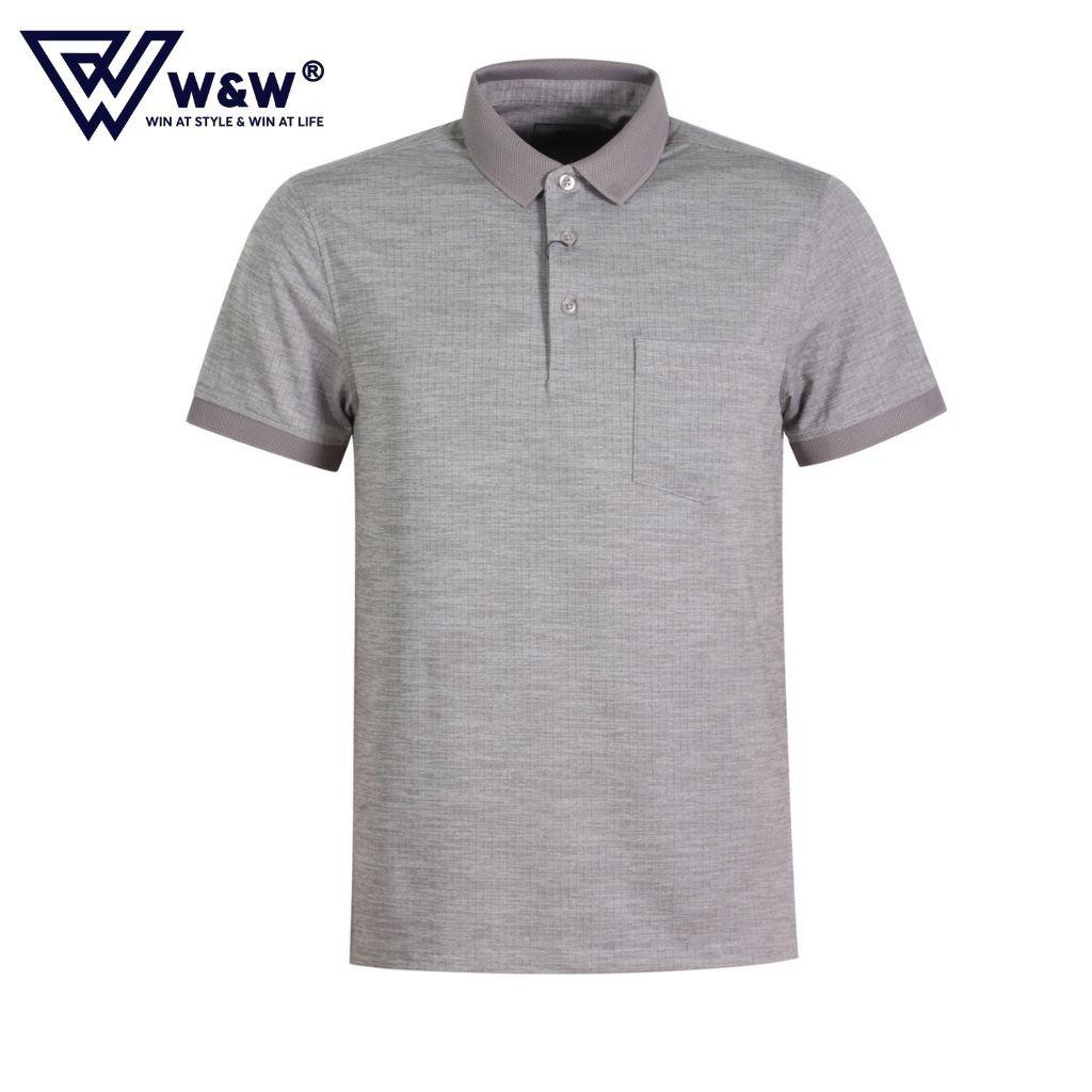 Áo Thun Polo Nam W&amp;W Dáng Regular Fit- Cổ Bẻ Đức Ngắn Có Túi Ngực Chất Liệu Thoáng Mát, Thấm Hút Tốt WPO70R