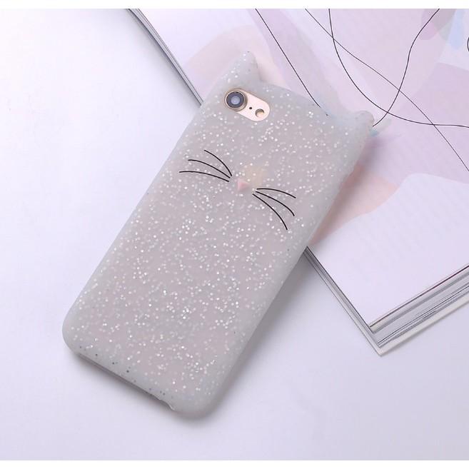 Ốp tai mèo màu cho iPhone 7 7 Plus 8 8 Plus X dẻo đẹp thời trang
