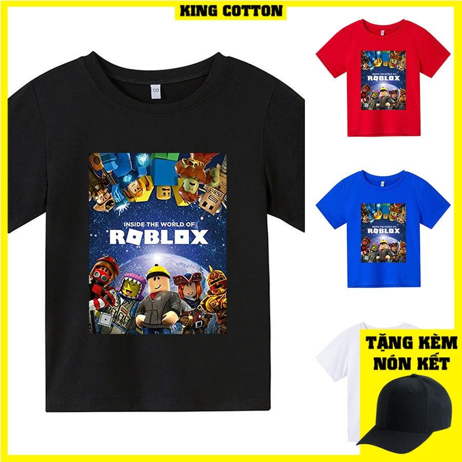 Áo thun trẻ em roblox, 4 màu, có size người lớn, King Cotton