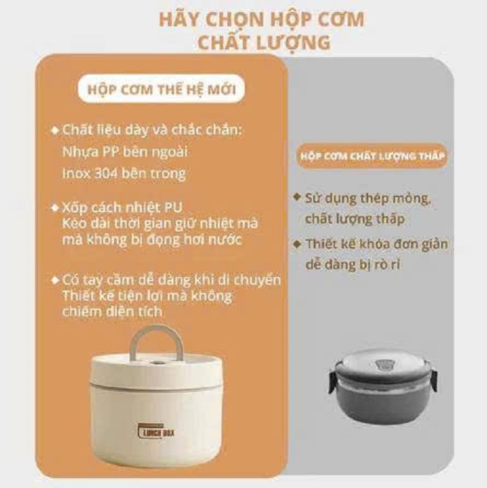 [KoSuyTu] Hộp Cơm Giữ Nhiệt Cao Cấp LUNCHBOX INOX 304 - 2/3/4 Tầng Rời - Tặng Kèm Túi Giữ Nhiệt + Bộ Túi Thìa Dĩa INOX