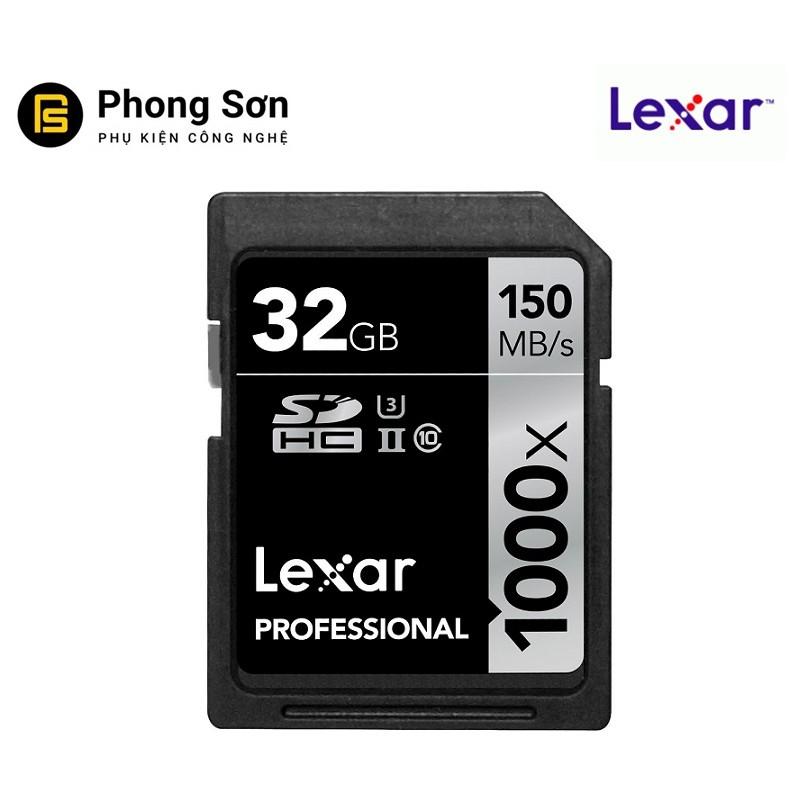 Thẻ nhớ Lexar SDHC 32GB Pro 1000X 150mb/s, UHS II U3 Dành cho máy ảnh (Hàng nhập khẩu)