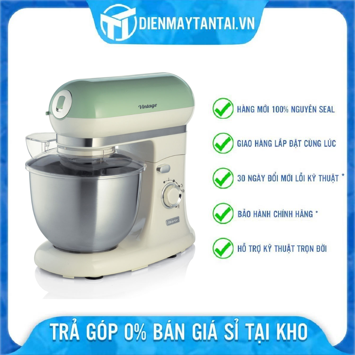 Máy Đánh Bột Ariete MOD. 1588/04 (5.5L) - Xanh Lá Cây – Hàng Chính Hãng