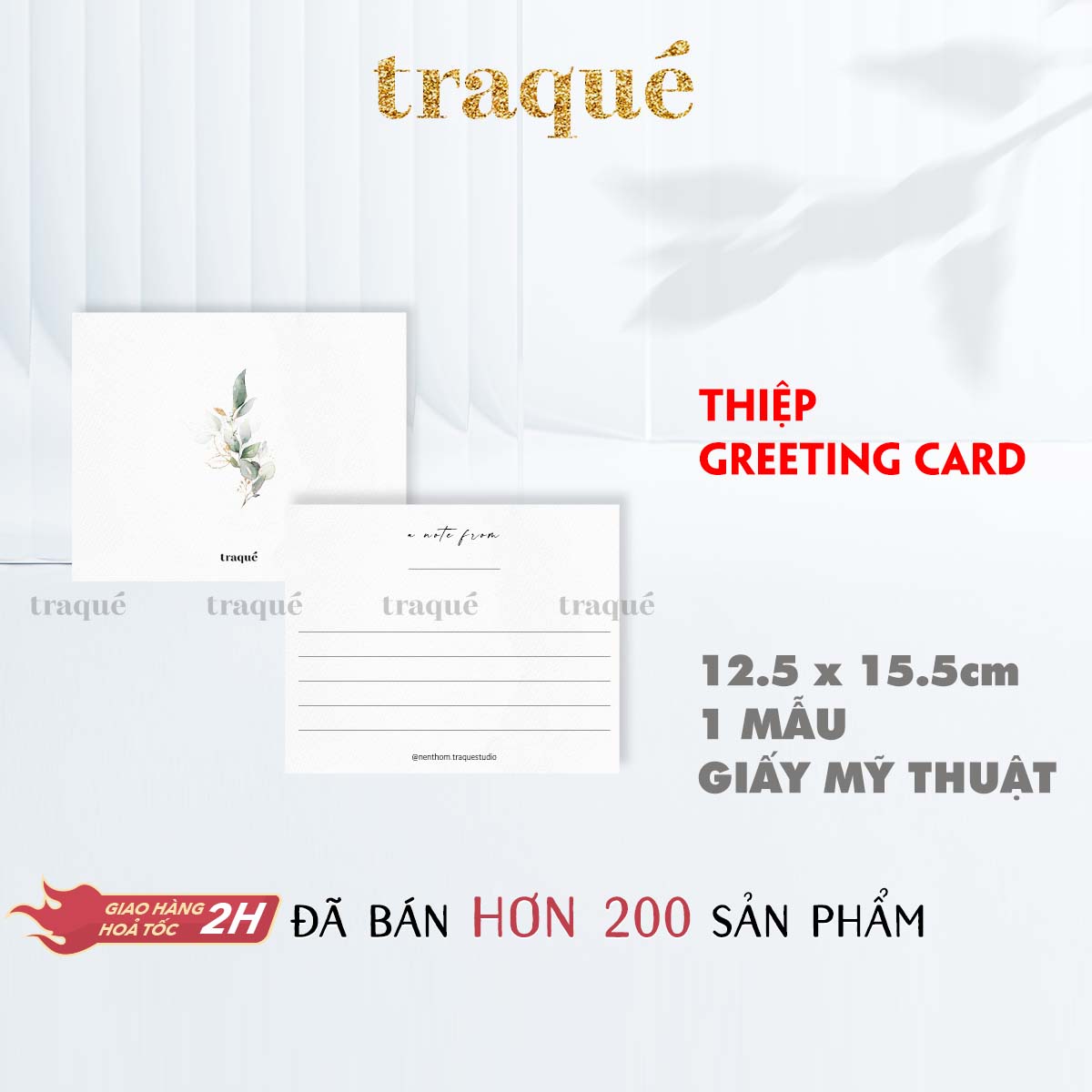 Thiệp chúc mừng gửi kèm phần quà tặng