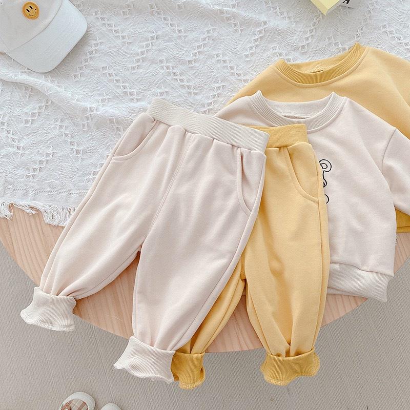 Đồ bộ bé trai từ 6-18kg chất nỉ da cá, Bộ thu đông dài tay cho bé trai in hình chú gấu cực yêu Moon House