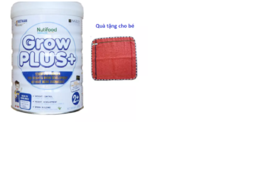 Sữa bột GROW PLUS (trắng) loại 850g giành cho bé thừa cân, phát triển chiều cao-tặng khăn đa lau đang năng.