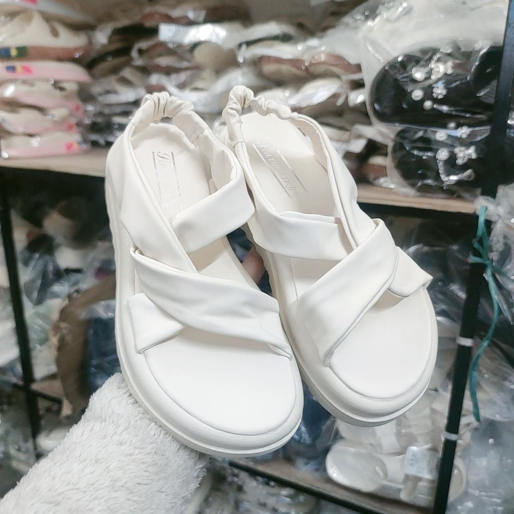 2026-Sandal Nữ Độn Đế 5cm, Sandal Da Mêm Đế Bằng Siêu Xinh