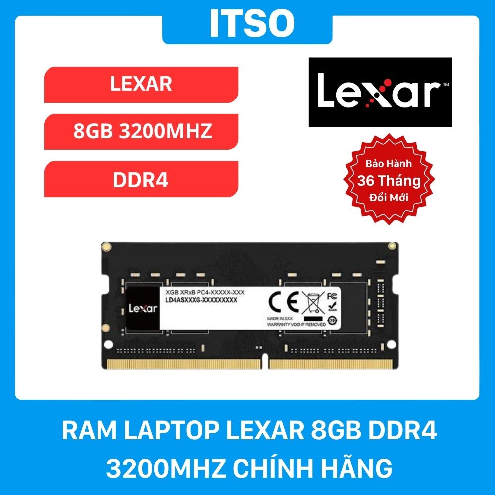 Ram laptop Lexar 8GB DDR4 3200Mhz (LD4AS008G-B3200GSST) - Hàng chính hãng