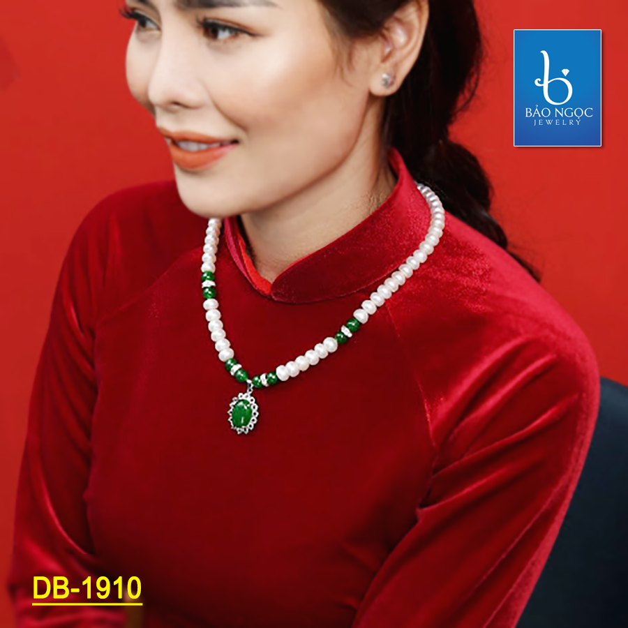 Chuỗi Ngọc Trai Nuôi Nước Ngọt Tự Nhiên Kết Hợp Đá Mã Não - DB1910 - Bảo Ngọc Jewelry