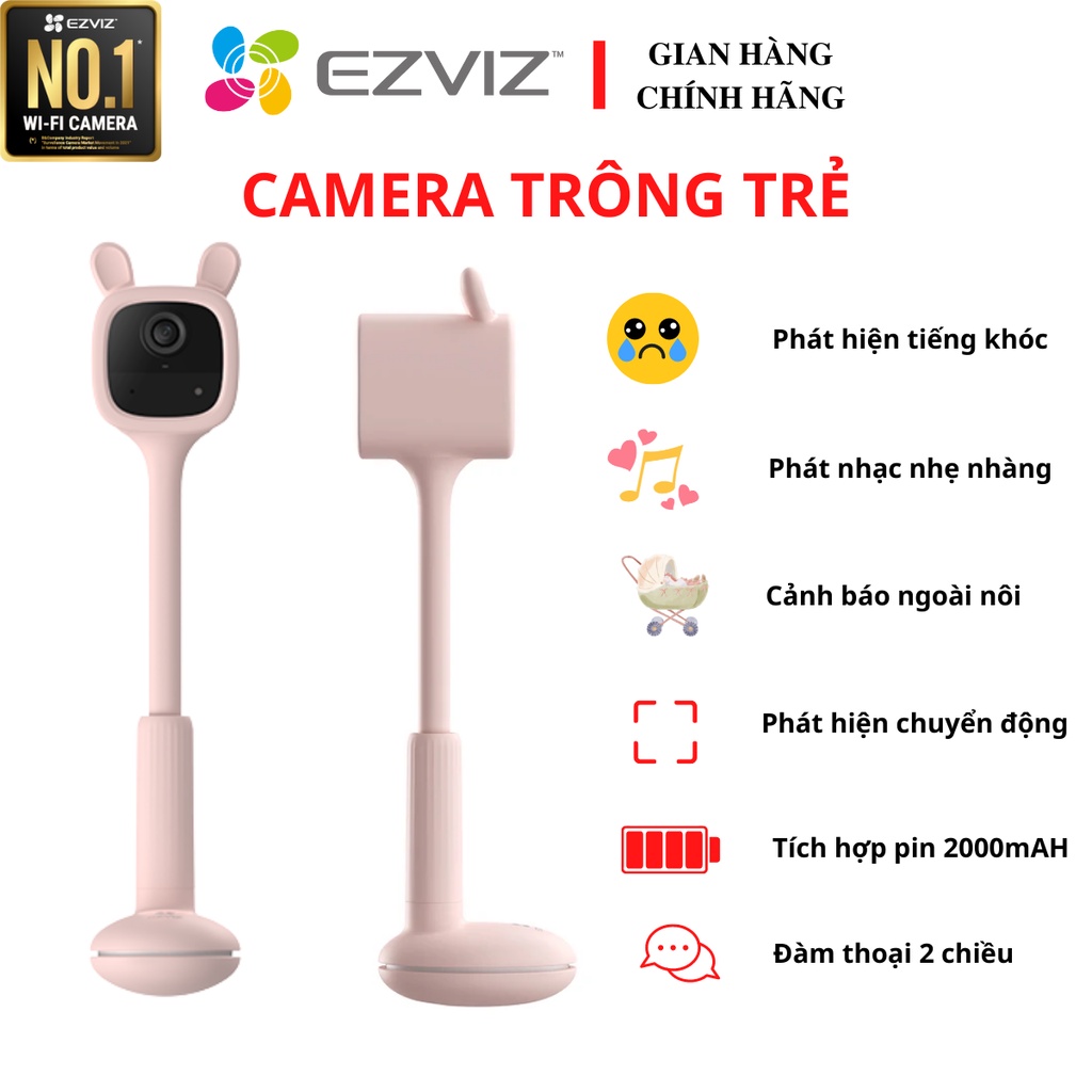 Camera không dây pin sạc IP WIFI EZVIZ BM1 trông trẻ phát hiện tiếng khóc - Hàng chính hãng