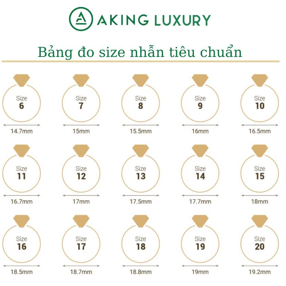Nhẫn bạc nữ AKING LUXURY AK30 cao cấp, Nhẫn nữ 2 hàng đá xoắn lại với nhau tôn lên viên đá chủ tạo nữ tính sang trọng