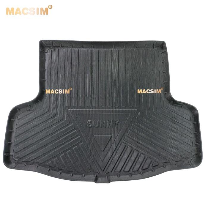 Thảm lót cốp Nissan Sunny 2014-2018  nhãn hiệu Macsim chất liệu tpv cao cấp màu đen hàng loại 2