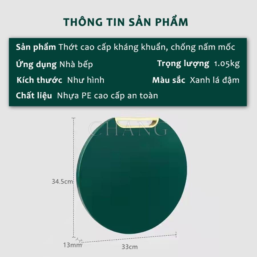 Thớt Nhựa PE Đa Năng Chống Nấm Mốc Kháng Khuẩn, Vệ Sinh Dễ Dàng - Thớt Tròn Đường Kính 33cm