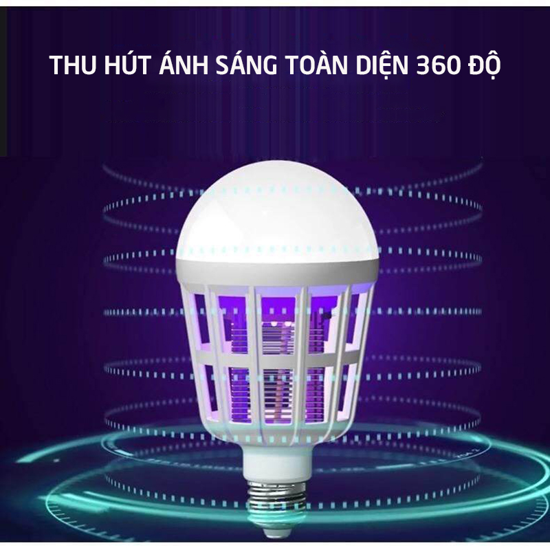 Đèn LED bắt muỗi, bóng đèn  đuổi muỗi, chống côn trùng, đèn ngủ chiếu sáng tiết kiệm điện, kèm lưới diệt muỗi bảo vệ giấc ngủ trẻ em trong gia đình, công suất 9-15-20W HL144