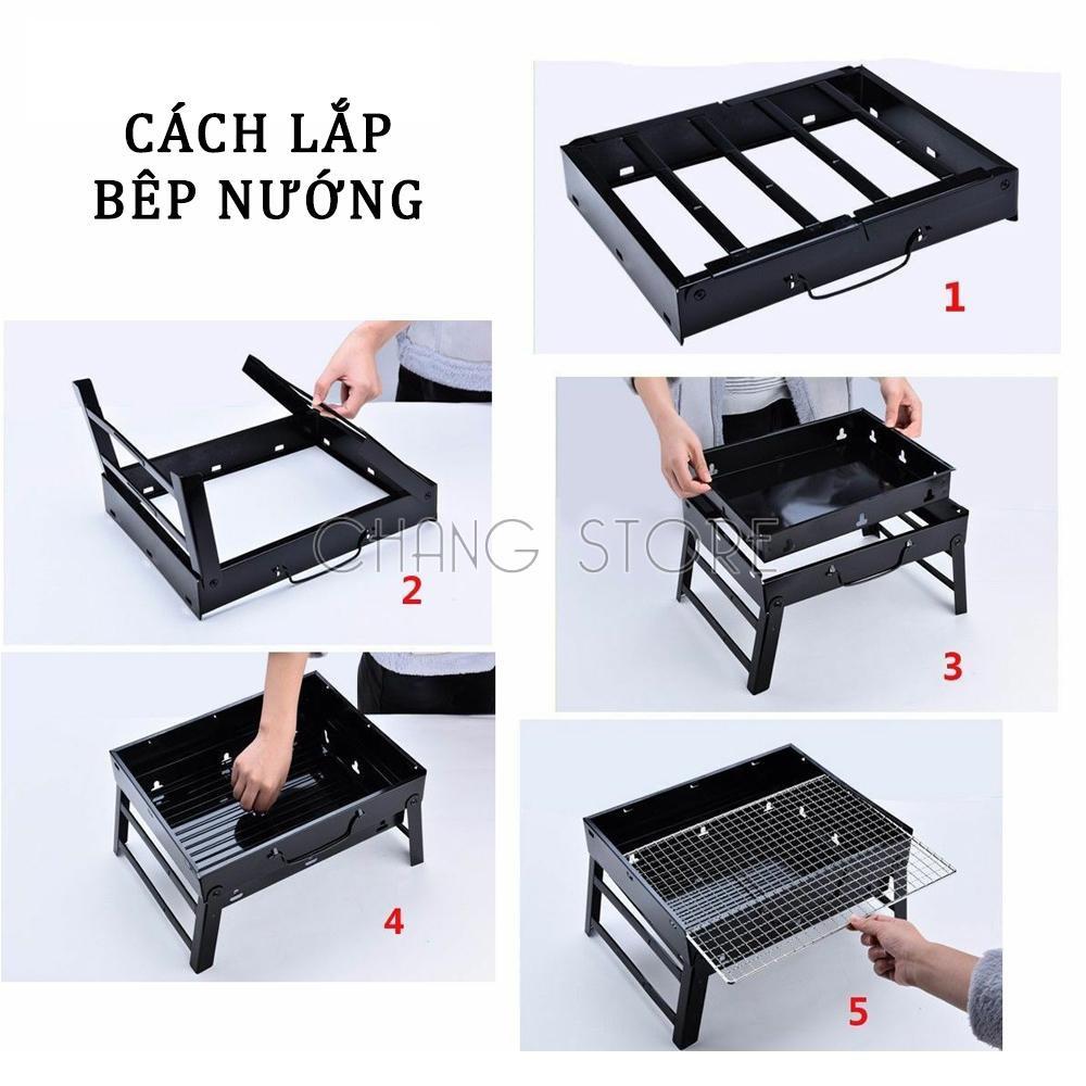 Bếp Nướng Than Hoa Vuông Kèm Vỉ Nướng Cao Cấp