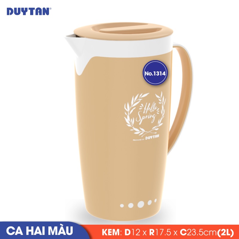 Ca quai 2 màu nhựa Duy Tân 2 lít (12 x 17.5 x 23.5 cm) - 15072 - Giao màu ngẫu nhiên - Hàng chính hãng