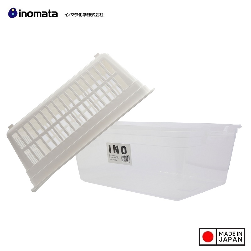 Bộ khay bảo quản bát, đĩa có nắp đậy an toàn Inomata - Hàng nội địa Nhật Bản (#Made in Japan)