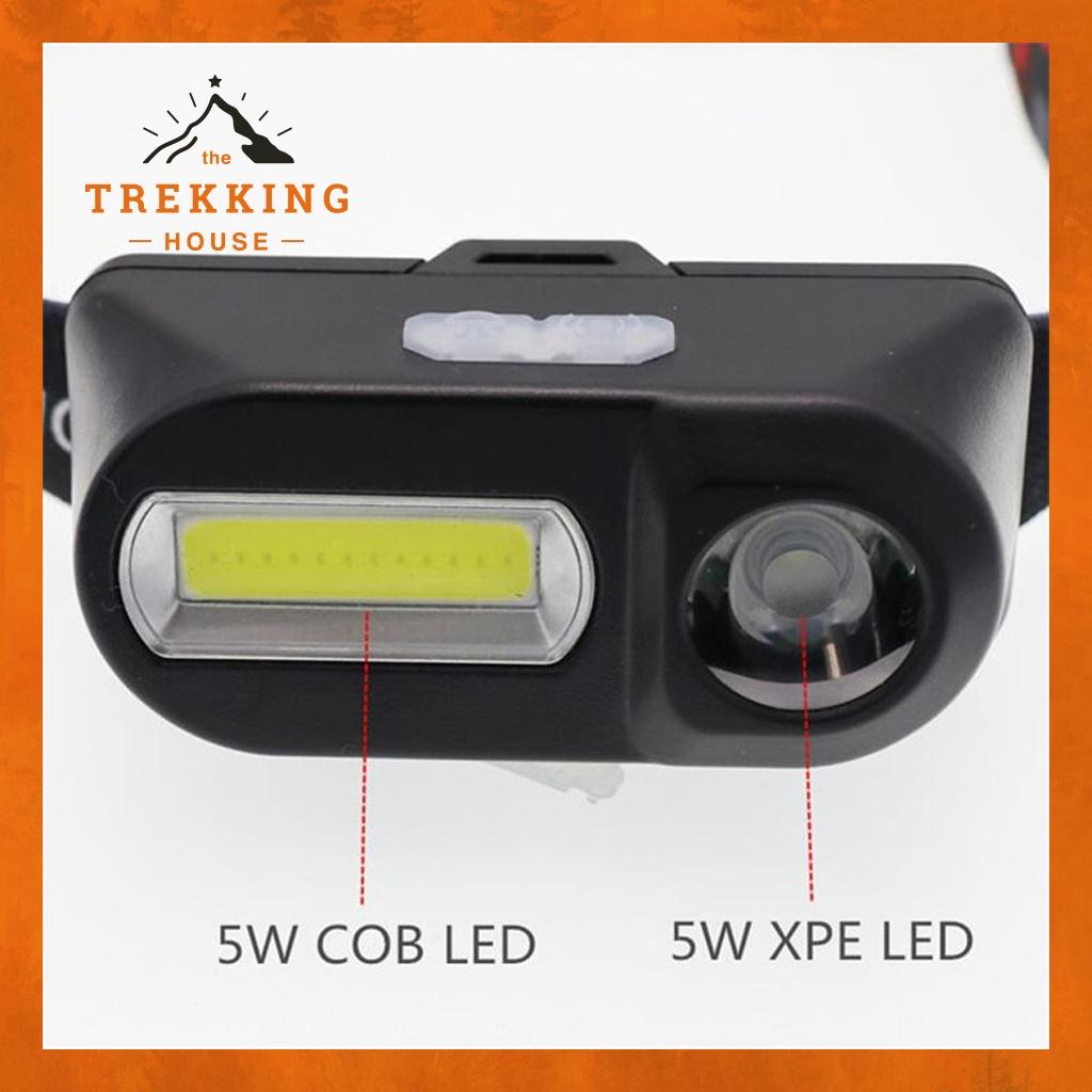 Đèn pin đội đầu leo núi 2 bóng LED siêu sáng, đèn pin led đội đầu dã ngoại đa năng